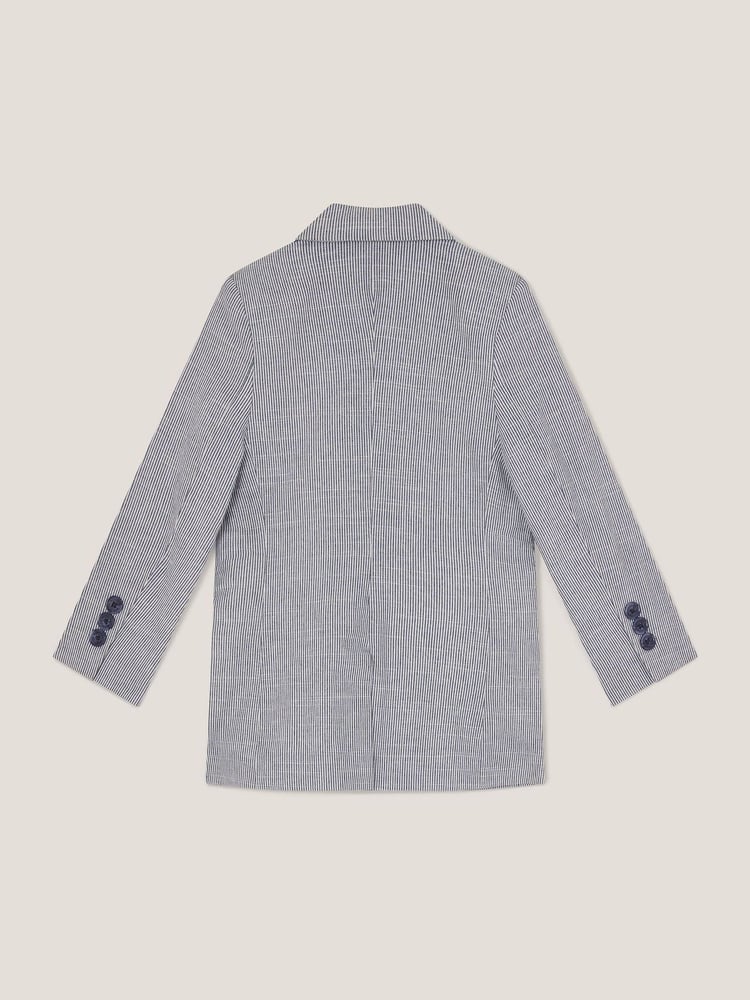 Monsoon Blue Pinstripe Cotton Blazer - Image 2 of 3