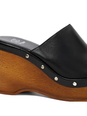 Dune London Black Kule Studded Wedge Mule Sandals - Image 5 of 6