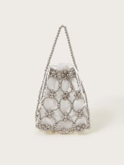 Monsoon Silver Beau Beaded Drawstring Bag - Image 1 of 4
