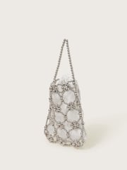 Monsoon Silver Beau Beaded Drawstring Bag - Image 2 of 4