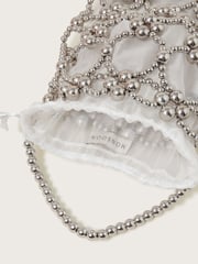 Monsoon Silver Beau Beaded Drawstring Bag - Image 3 of 4