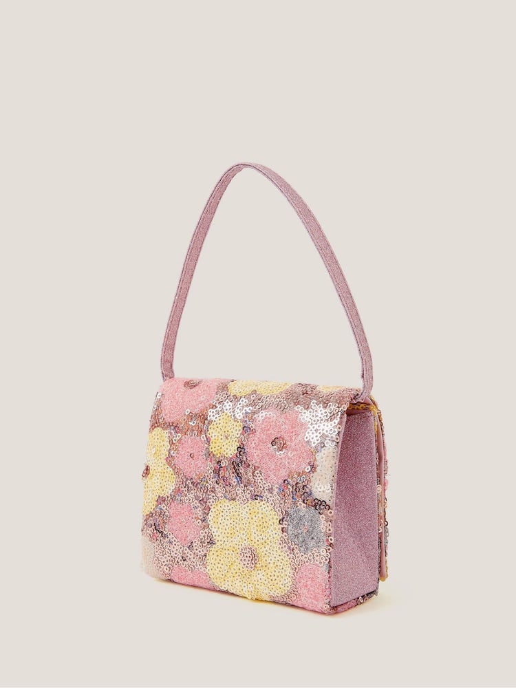 Monsoon Pink Daisy Sequin Bag - Image 2 of 3