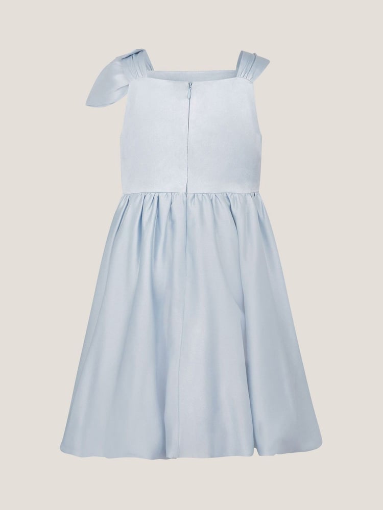 Monsoon Blue Freya Bow Strap Satin Party Dress - Image 2 of 3