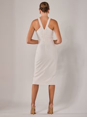 Jolie Moi White Cross-Over Halter Neck Midi Dress - Image 2 of 6