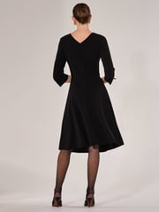 Jolie Moi Black Round Neck 3/4 Sleeve Midi Dress - Image 2 of 6