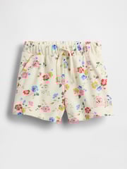 Gap Cream Floral Logo Pull On Shorts (6mths-5yrs) - Image 1 of 3