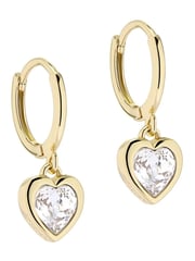 Ted Baker Gold Tone Hanniy Crystal Heart Huggie Earrings - Image 1 of 5