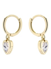 Ted Baker Gold Tone Hanniy Crystal Heart Huggie Earrings - Image 2 of 5