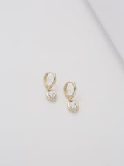 Ted Baker Gold Tone Hanniy Crystal Heart Huggie Earrings - Image 4 of 5