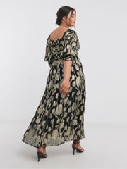 Simply Be Black Jacquard Maxi Dress - Image 2 of 4