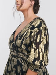Simply Be Black Jacquard Maxi Dress - Image 4 of 4