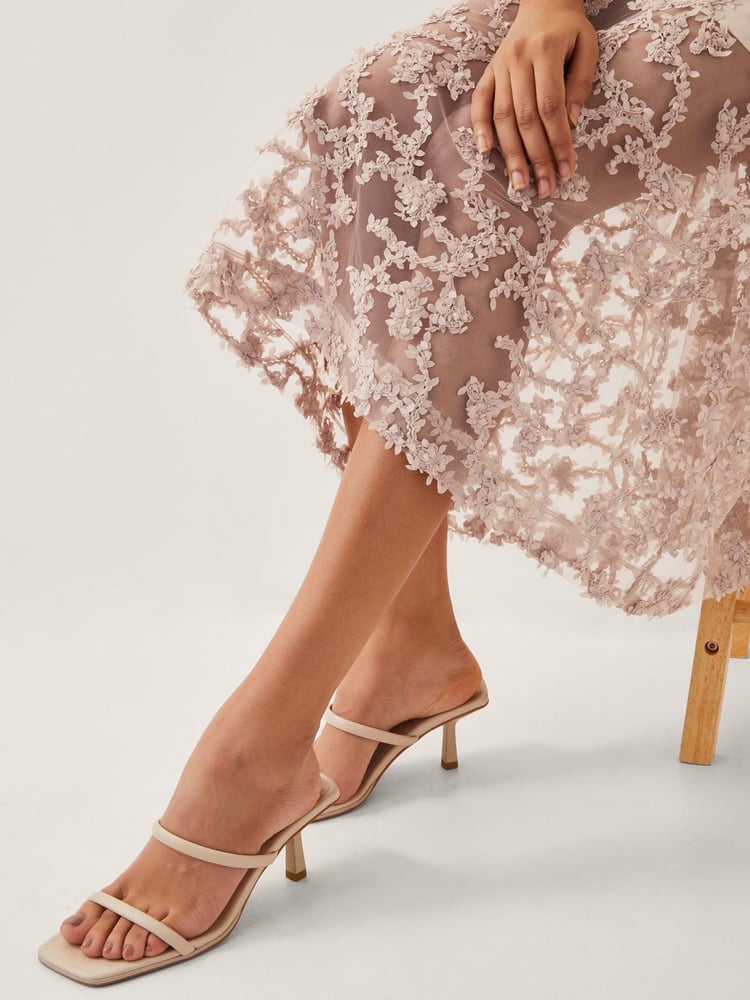 Monsoon Nude Alanna Sheer Appliqué Midi Skirt - Image 2 of 5