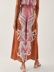Monsoon Pink Tabitha Floral Print Wide Leg Trousers - Image 4 of 5