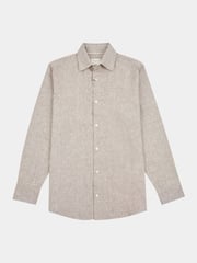 Peckham Rye Brown Mens Textured 100% Cotton Shirt - Image 1 of 4