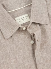 Peckham Rye Brown Mens Textured 100% Cotton Shirt - Image 3 of 4