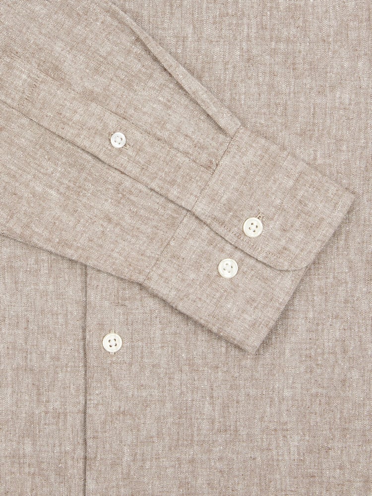 Peckham Rye Brown Mens Textured 100% Cotton Shirt - Image 4 of 4