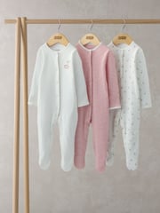 Mamas & Papas 100% Cotton Bicycle Print Sleepsuits 3 Pack - Image 1 of 3