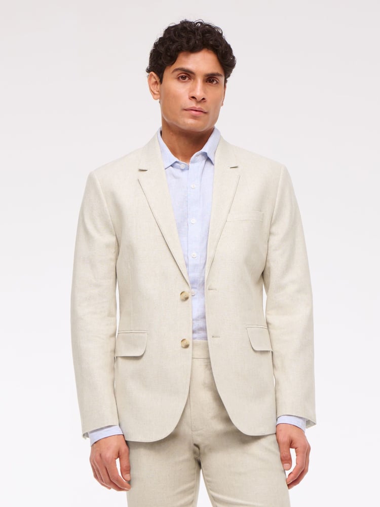 Abercrombie & Fitch Single Breasted Linen Blazer - Image 1 of 11