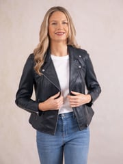 Lakeland Leather Blue Tarraby Biker Jacket - Image 2 of 9