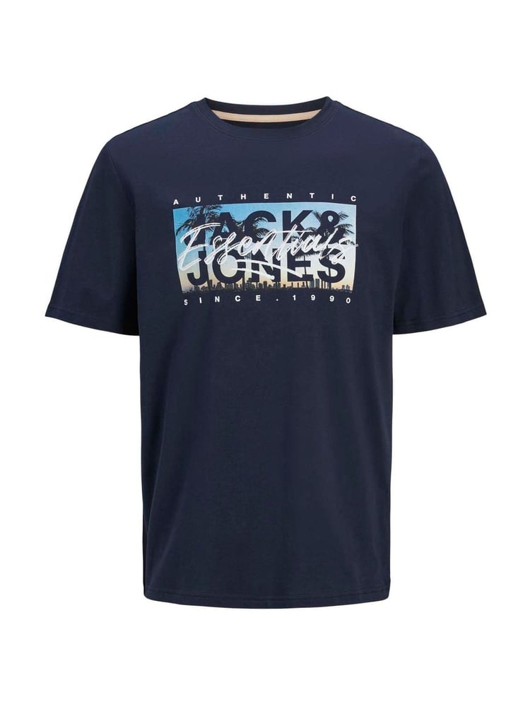 JACK & JONES Junior Blue Logo Printed 100% Cotton T-Shirts 2 Pack - Image 3 of 3