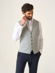 Skopes Grey Skopes Tailored Fit Puppytooth Check Carter Waistcoat - Image 1 of 3