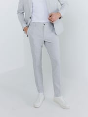 River Island Grey Skinny Textured Trousers - Image 1 of 4