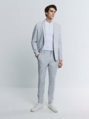 River Island Grey Skinny Textured Trousers - Image 3 of 4