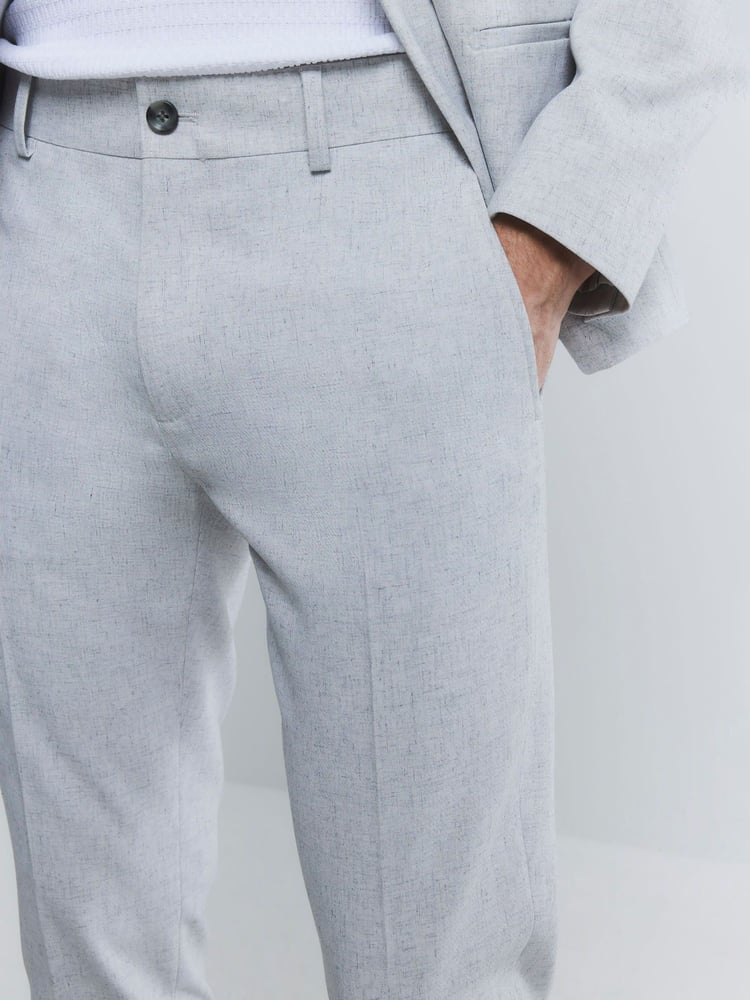 River Island Grey Skinny Textured Trousers - Image 4 of 4