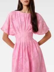 Forever New Pink Eve Jacquard Seam Midi Dress - Image 3 of 5