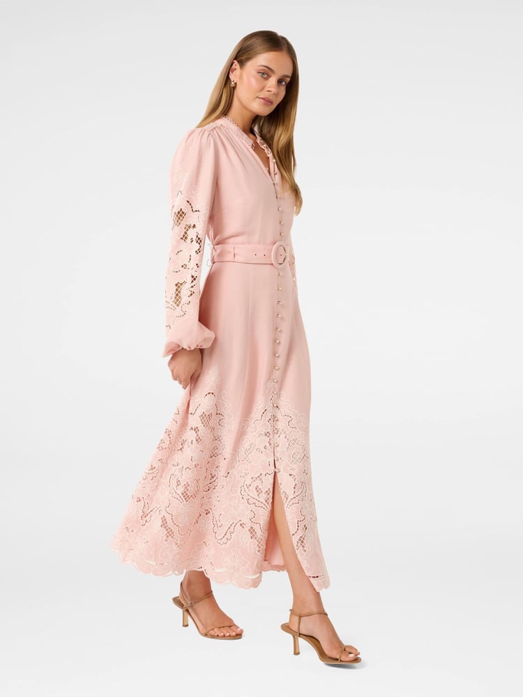Forever New Pink Ebony Embroidered Midi Dress - Image 4 of 4