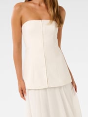 Forever New Cream Alexis Hook and Eye Sheer Maxi Dress - Image 3 of 4