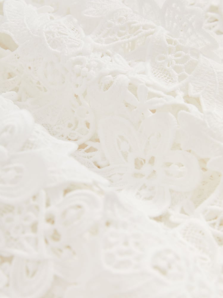 Reiss Ivory Melody Cotton Cut Out Lace Cami Top - Image 6 of 6