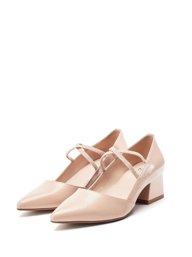 Moda in Pelle Garlande Elastic Cross Strap Block Heel Shoes - Image 2 of 4