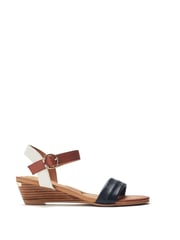 Moda in Pelle Mayapple Heel Clip Wedges Strappy Leather Sandals - Image 1 of 4