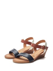 Moda in Pelle Mayapple Heel Clip Wedges Strappy Leather Sandals - Image 2 of 4