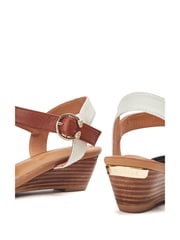 Moda in Pelle Mayapple Heel Clip Wedges Strappy Leather Sandals - Image 4 of 4