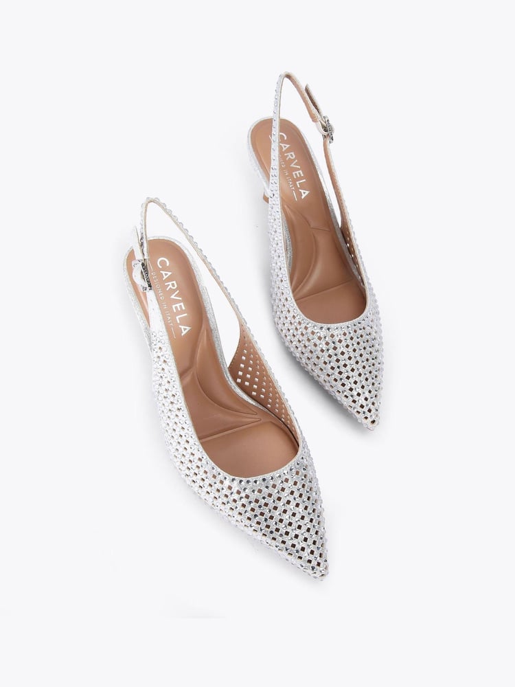 Carvela Silver Lazer Sling Shoes - Image 2 of 4