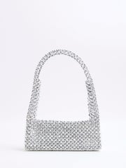 River Island Silver Beaded Clutch Bag - Image 2 of 5