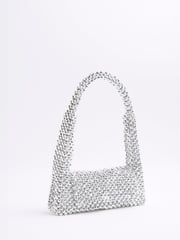 River Island Silver Beaded Clutch Bag - Image 3 of 5