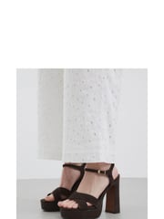 River Island Brown Cross Strap Platform Sandals - Image 1 of 6