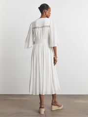 Joanna Hope Crinkle White Dress With Details - Image 2 of 4