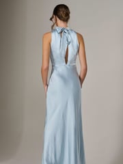 Jolie Moi Blue Halter Neck Maxi Dress - Image 2 of 6