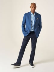Skopes Light Blue Tailored Fit Jamie Semi Plain Blazer Jacket - Image 5 of 9