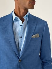 Skopes Light Blue Tailored Fit Jamie Semi Plain Blazer Jacket - Image 6 of 9