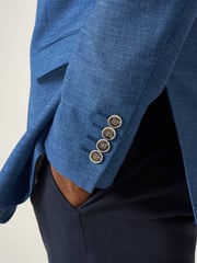 Skopes Light Blue Tailored Fit Jamie Semi Plain Blazer Jacket - Image 7 of 9