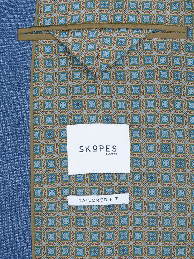 Skopes Light Blue Tailored Fit Jamie Semi Plain Blazer Jacket - Image 9 of 9