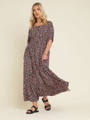 Yours Curve Black Boho Midaxi Dress - Image 2 of 5