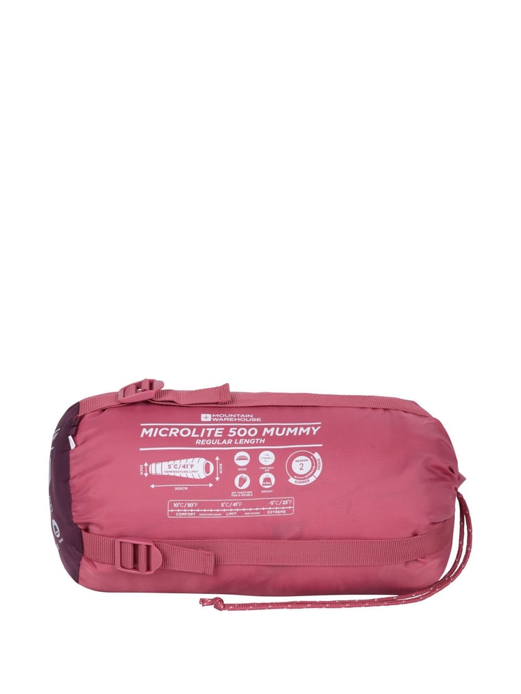 Mountain Warehouse Purple Microlite 500 Mid Season Sleeping Bag - Image 6 of 6
