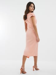 River Island Pink Asymetric Wrap Midi Dress - Image 4 of 4