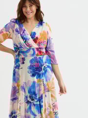 Scarlett & Jo Blue Verity Multi Colour Patchwork Print Maxi Gown - Image 2 of 4